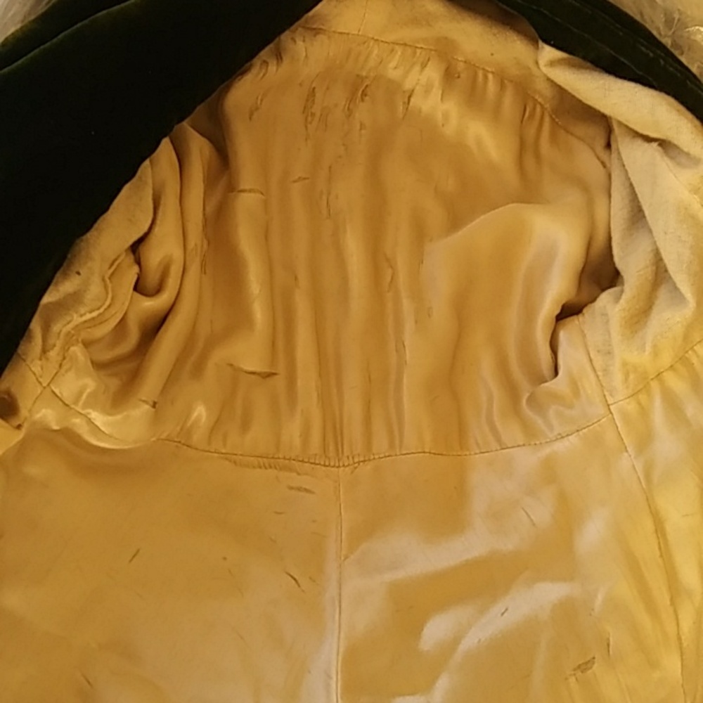 Antique Victorian fur collar green velvet silk coat vintage jacket Edwardian - Picture 10 of 16